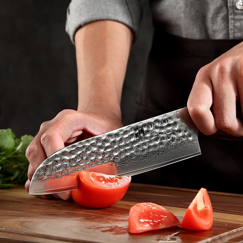 Santoku-kniv i damaskusstål-7" -B13D-RS Yu-serien
