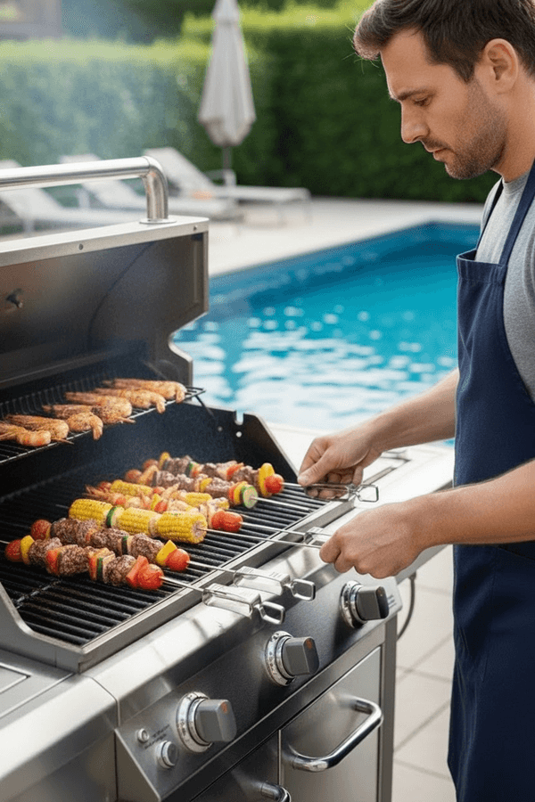 NYHET Ronander grillspyd i rustfritt stål med avskyver (6 stk)