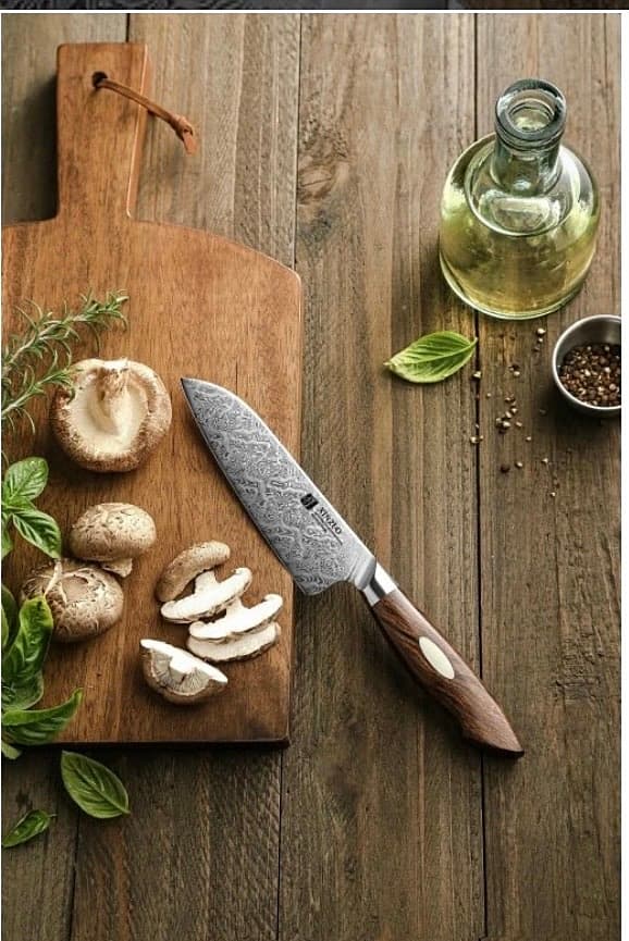 NYHET 5,5" Santoku-kniv i 110 lag damaskusstål -B46D-5RS